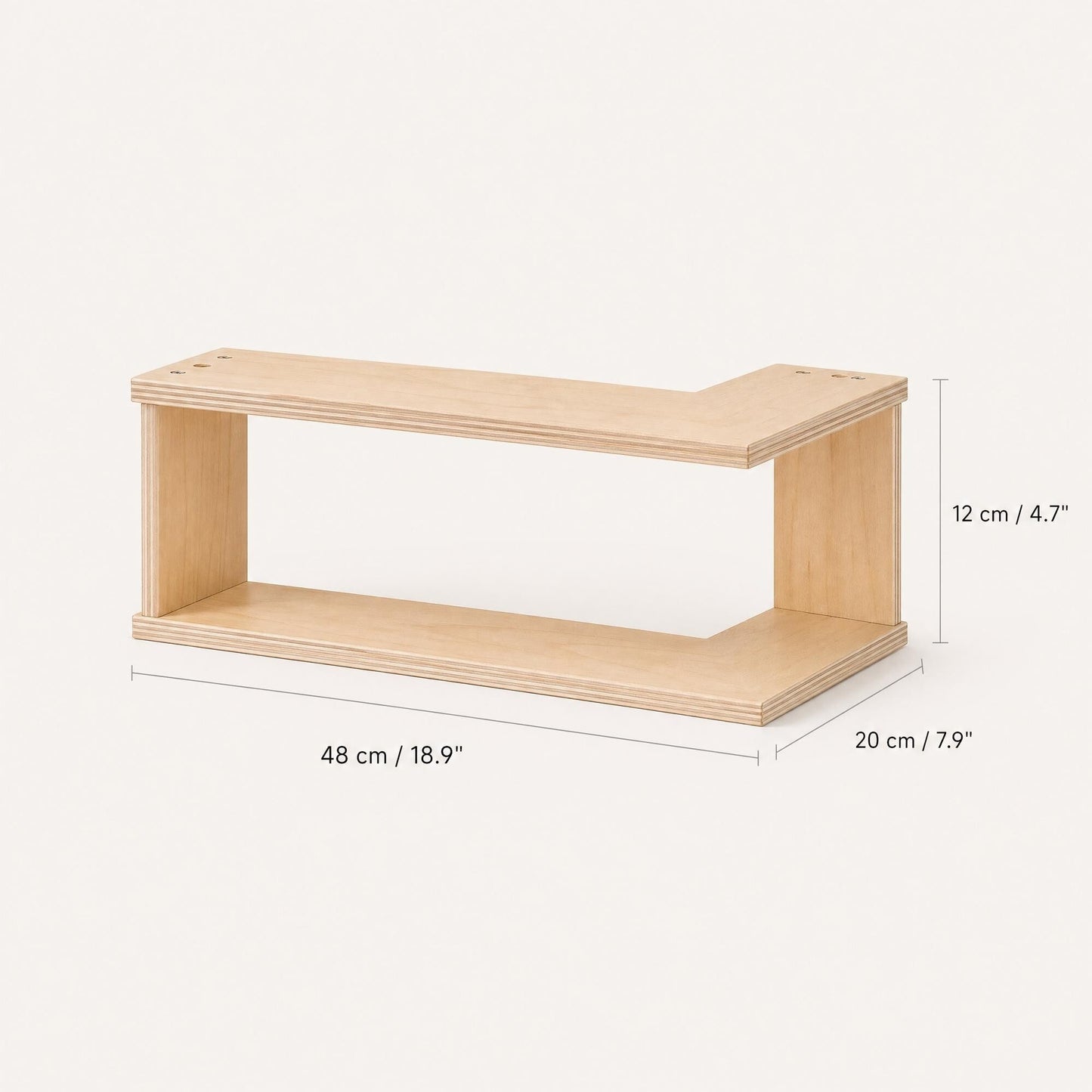 Corner Floating Wood Shelf – Wall Mounted Display Rack for Plants