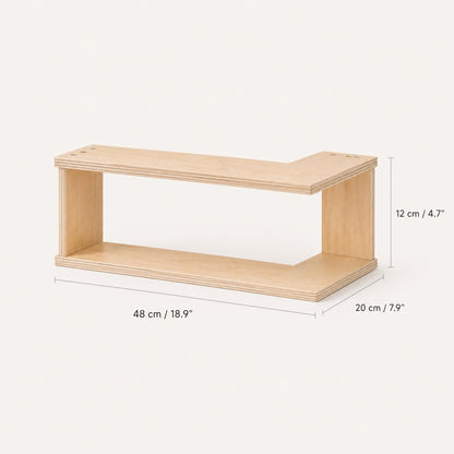 Corner Floating Wood Shelf – Wall Mounted Display Rack for Plants